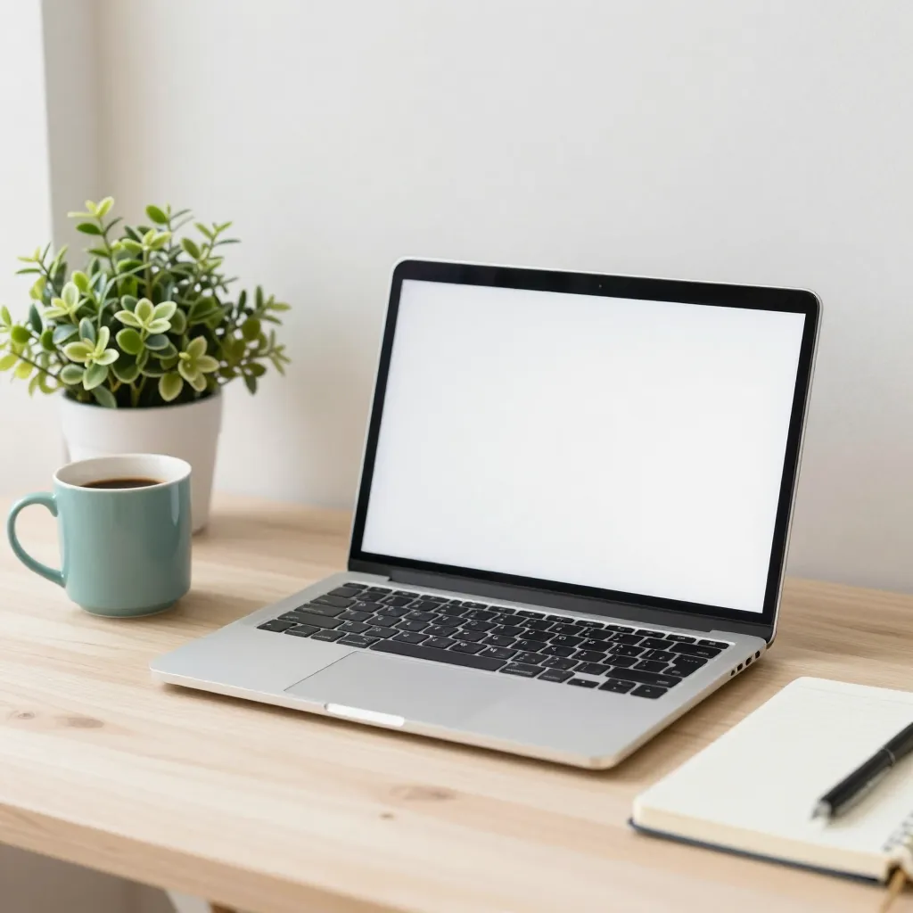 A bright, airy workspace with an open notebook